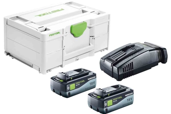 Festool Energy set SYS 18V 2x8,0/SCA16, Batteri- og ladersett, Li-HighPower, 8 Ah, 18 V, Festool, Sort, Grønn, Hvit