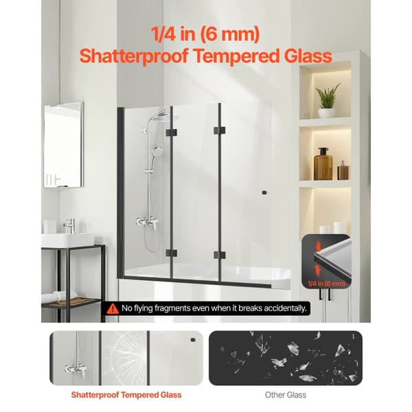 Badekarsbrusedør 137x142 cm, Rammeløs Foldbar, Praktisk og Pladsbesparende Design