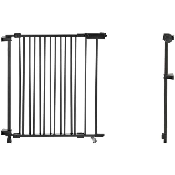 Babygrind, justerbar bredd 69-102 cm, 68 cm hög, svart, perfekt som hundgrind