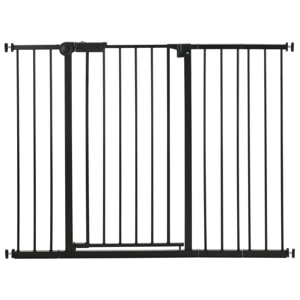 Babygitter 66-122 cm, Justerbar Bredde, Højde 91 cm, Hundegitter Model, Sort Farve
