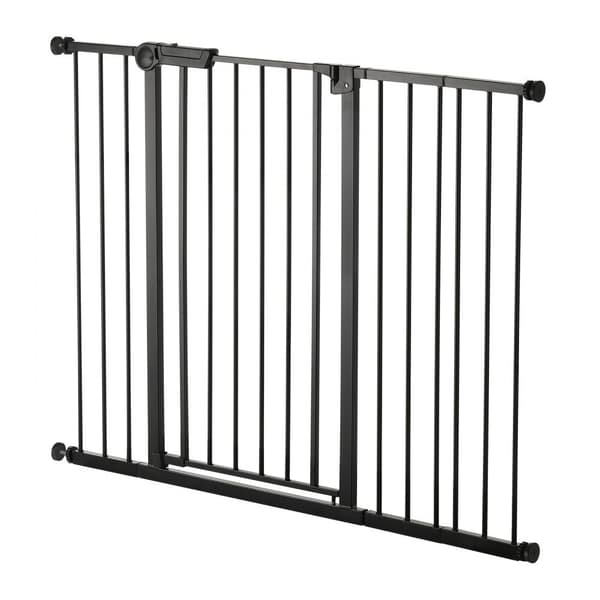 Babygitter 66-122 cm, Justerbar Bredde, Højde 91 cm, Hundegitter Model, Sort Farve