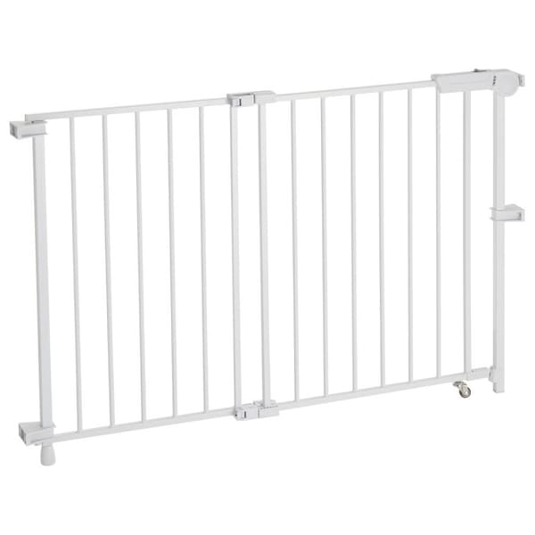 Babygitter, Justerbar Bredde 69-102 cm, Højde 68 cm, Hundegitter, Hvid Farve