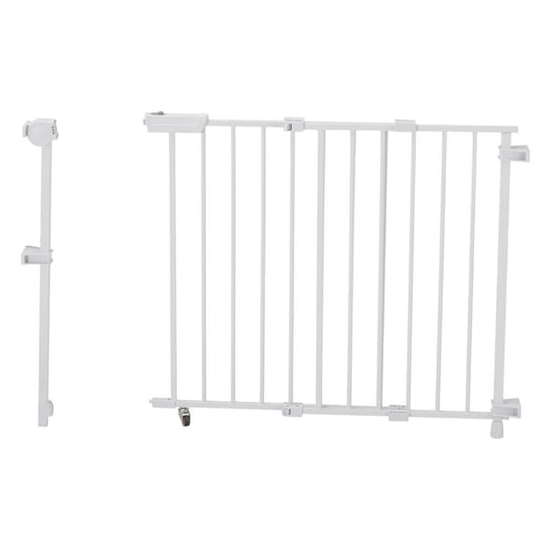 Babygitter, Justerbar Bredde 69-102 cm, Højde 68 cm, Hundegitter, Hvid Farve