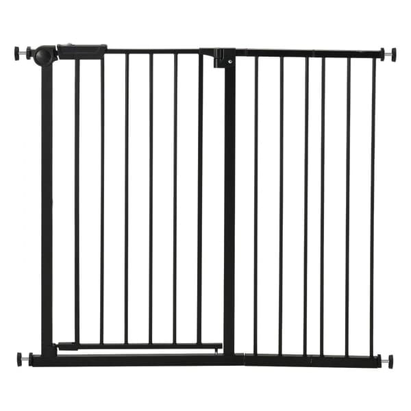 Babygitter, Justerbar Bredde 66-102 cm, 91 cm Høj, Hundegitter, Sort Farve
