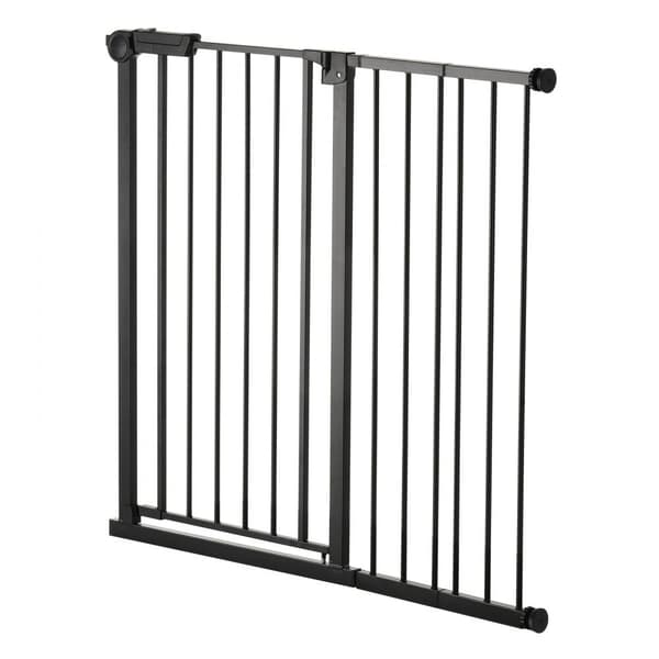 Babygitter, Justerbar Bredde 66-102 cm, 91 cm Høj, Hundegitter, Sort Farve