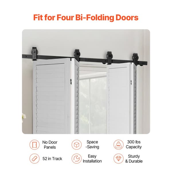 Skydedør Skinnesæt, Foldbar Foldedør, Til Fire 30 cm Døre, 12