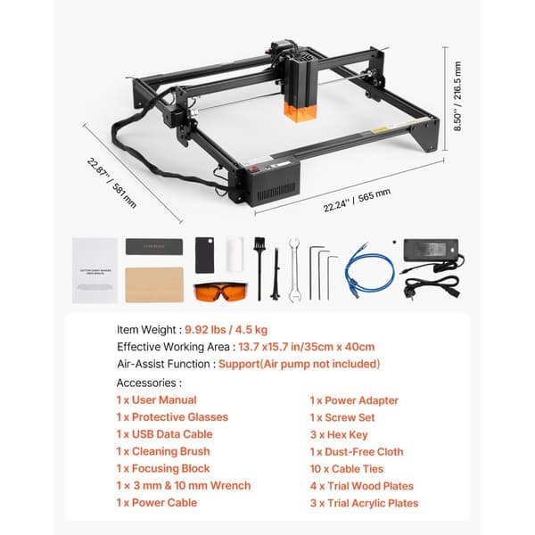 Lasergraveringsmaskin, 20W Lasergravör, Komprimerad Punkt, Inbyggt Ögonskydd