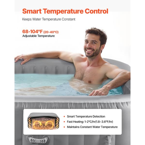 Oppusteligt Spa, 4-6 Personer, 1850 x 660 mm, Firkantet Bærbar, Udendørs Brug, Robust Og Komfortabel