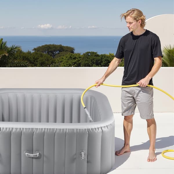 Oppusteligt Spa, 4-6 Personer, 1850 x 660 mm, Firkantet Bærbar, Udendørs Brug, Robust Og Komfortabel