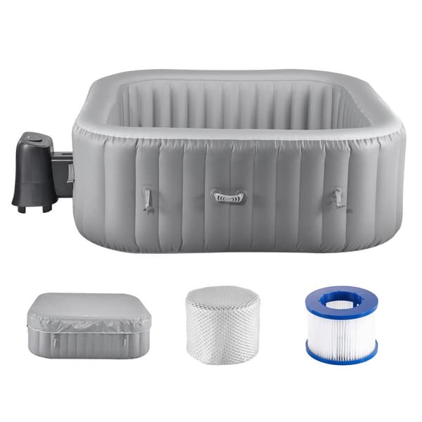 Oppusteligt Spa, 4-6 Personer, 1850 x 660 mm, Firkantet Bærbar, Udendørs Brug, Robust Og Komfortabel