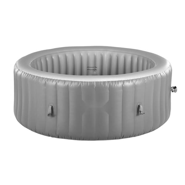 Uppblåsbar Bubbelpool, 2080 x 660mm Rund, 4 till 6 Personer, Portabel Utomhusspa med Snabb Uppvärmning