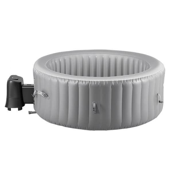 Uppblåsbar Bubbelpool, 2080 x 660mm Rund, 4 till 6 Personer, Portabel Utomhusspa med Snabb Uppvärmning