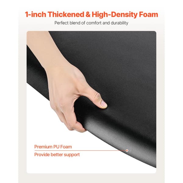 Frisørmåtte, Halvcirkelformet 1220 x 930 mm, Salonmåtte 25 mm Tyk til professionel brug