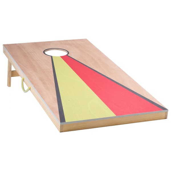 Cornhole-sæt 4x2ft, Bærbart træspilbræt, Inkluderer 8 sækkestole