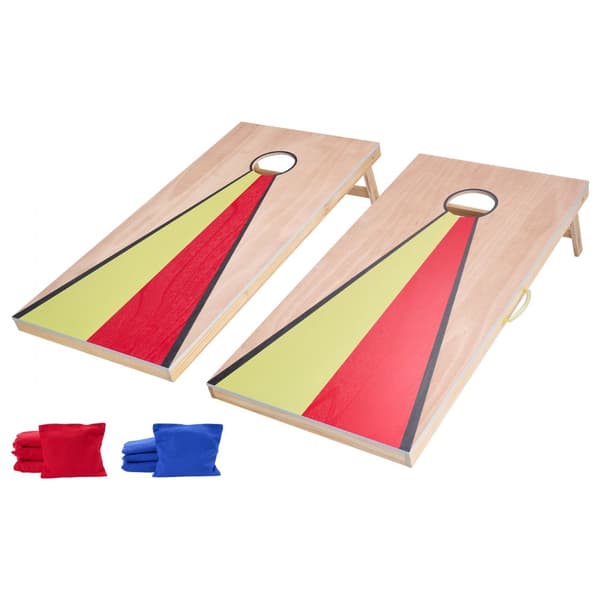 Cornhole-sæt 4x2ft, Bærbart træspilbræt, Inkluderer 8 sækkestole