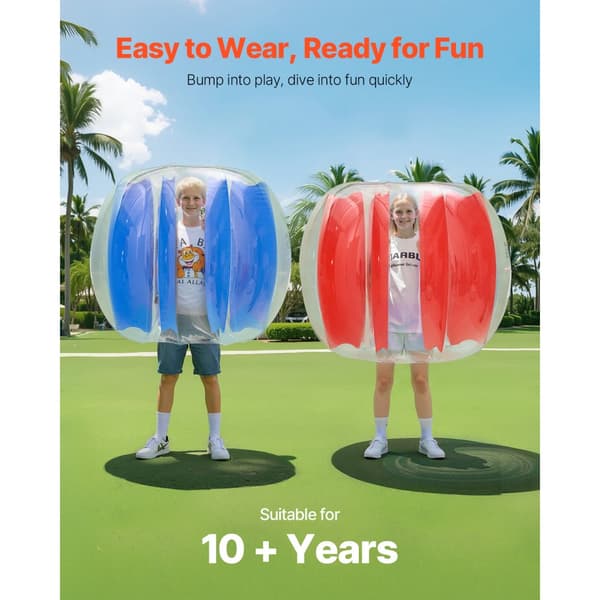 2-pak Oppustelige Bumperbolde 4FT/1.2M, PVC Body Sumo Zorbbold, Udendørs Brug, Robust Materiale