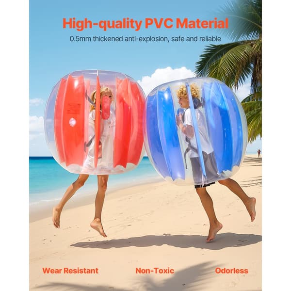 2-pak Oppustelige Bumperbolde 4FT/1.2M, PVC Body Sumo Zorbbold, Udendørs Brug, Robust Materiale