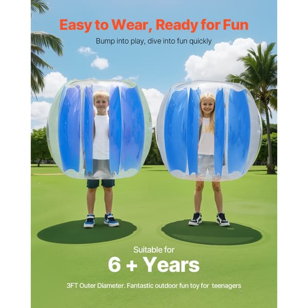 2-pack 3FT/0.9M Uppblåsbara Bumperbollar, PVC Body Sumo Zorbboll, Robust, Utomhusspel