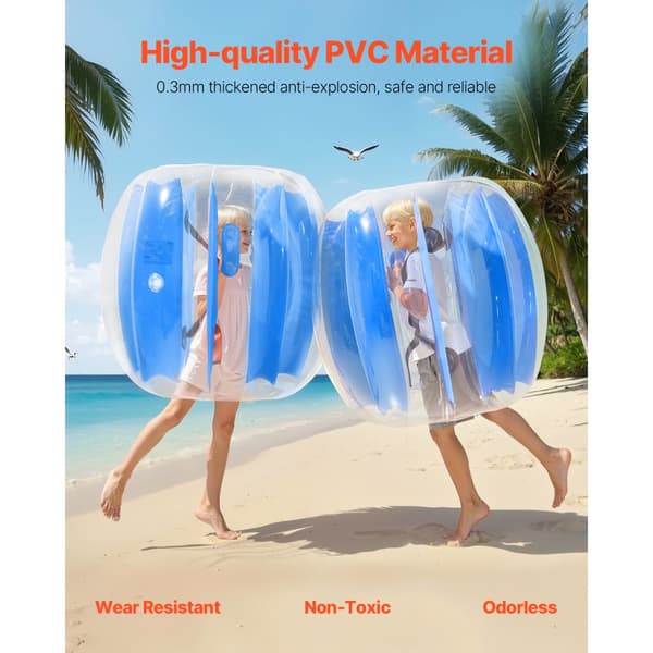 2-pack 3FT/0.9M Uppblåsbara Bumperbollar, PVC Body Sumo Zorbboll, Robust, Utomhusspel