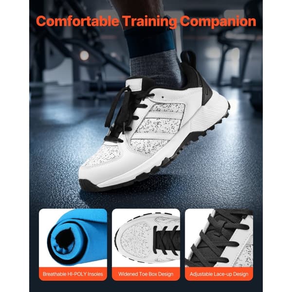 Crosstraining Sko W Bredde, Sneakers UK Størrelse 11, Brede Tåboks, Hvide