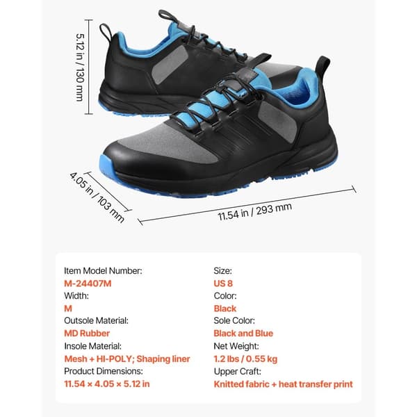Crosstraining Sko, M Bredde Sneakers, UK Størrelse 7, Bred Tåboks, Sorte
