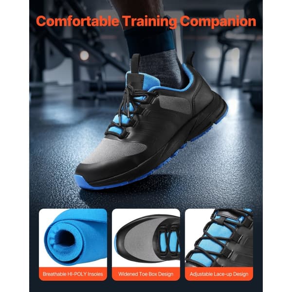 Crosstraining Sko, M Bredde Sneakers, UK Størrelse 7, Bred Tåboks, Sorte
