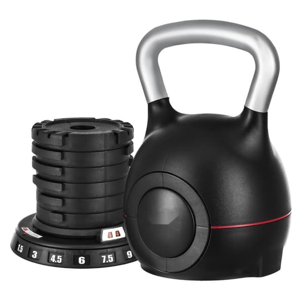 Justerbar Kettlebell, 7 vægtniveauer 1,5-10 kg, nemt at skifte vægt, træningsudstyr til hjemmet
