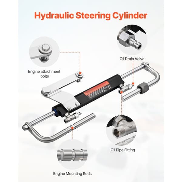 90HK Hydraulisk Påhængsmotorstyringssæt, Til Marinebåde, Robust, Langlebig, Høj Ydeevne