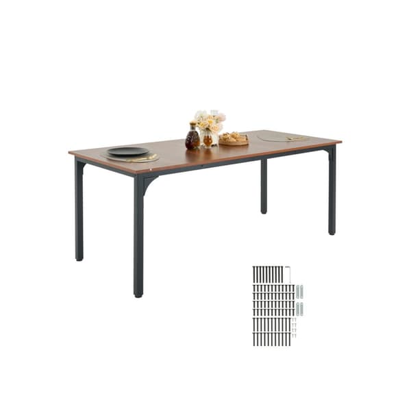 71 tum Rektangulärt Matbord i Trä, Köksbord för 6-8 Personer, Robust och Långvarig (Endast Bord)