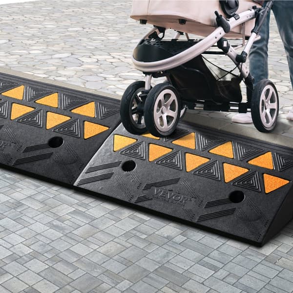 Uppfartsramp för Kantsten 2-pack, Gummikantramp, 11,5 cm Höjd, 14,76 kg Lastkapacitet