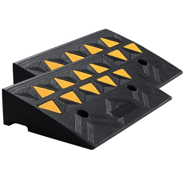 Uppfartsramp för Kantsten 2-pack, Gummikantramp, 11,5 cm Höjd, 14,76 kg Lastkapacitet