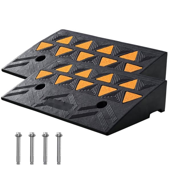 Uppfartsramp för Kantsten 2-pack, Gummikantramp, 11,5 cm Höjd, 14,76 kg Lastkapacitet