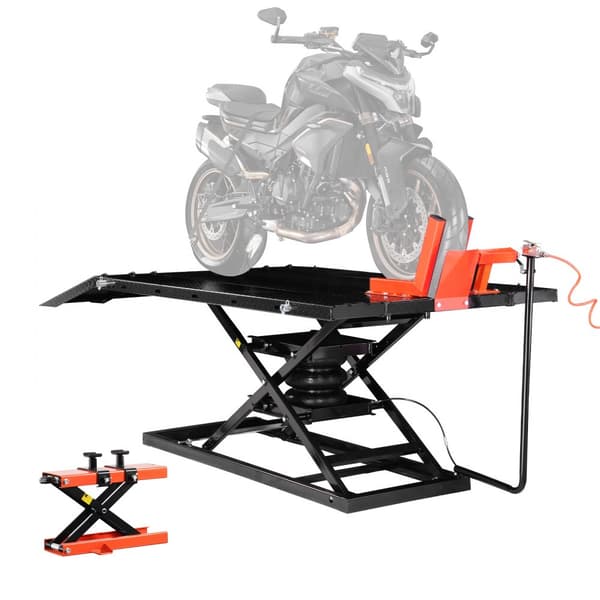 Motorcykel Donkraft, Løft 1500lb, Pneumatisk Arbejdsbænk, Aftagelig Motorcykel Stativ