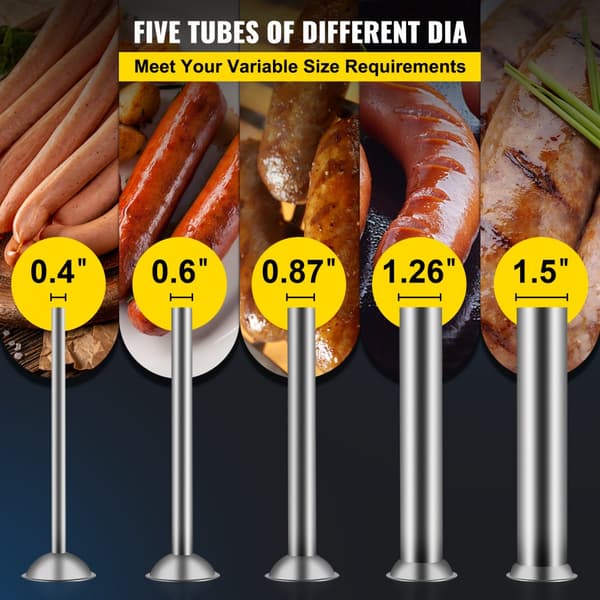 3L Chorizo-vullare av rostfritt stål, horisontell, manuell korvfyllare, Chorizo-hotdogs, grillkorv, lämplig för både hushåll och kommersiell