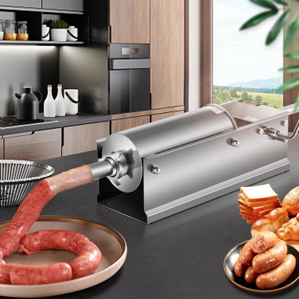 3L Chorizo-vullare av rostfritt stål, horisontell, manuell korvfyllare, Chorizo-hotdogs, grillkorv, lämplig för både hushåll och kommersiell