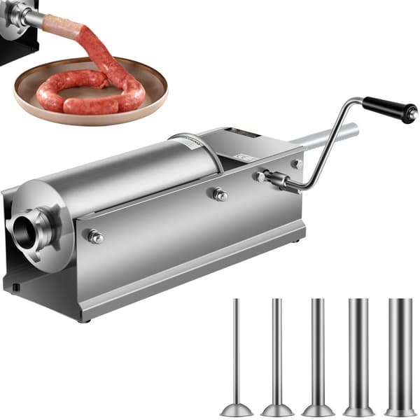 3L Chorizo-vullare av rostfritt stål, horisontell, manuell korvfyllare, Chorizo-hotdogs, grillkorv, lämplig för både hushåll och kommersiell
