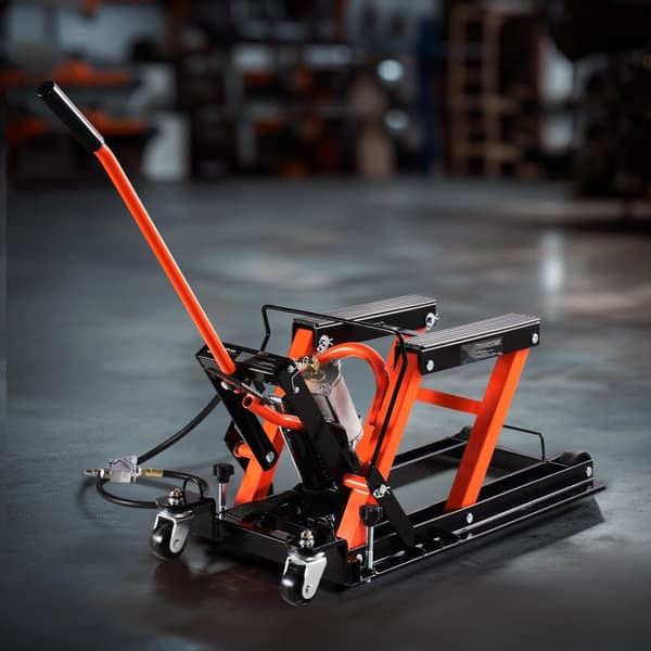 1500lbs Hydraulisk og Pneumatisk Motorcykeldonkraft, 2 Hjuls Løftestativ, Kraftfuld og Letvægts