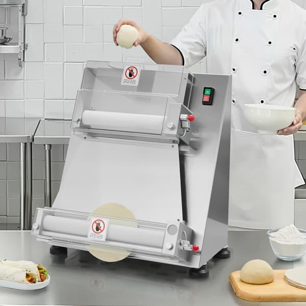 Pizzataikinanpuristin 16 tuumaa, puoliautomaattinen kaupallinen, arkkitehtuurilla varustettu