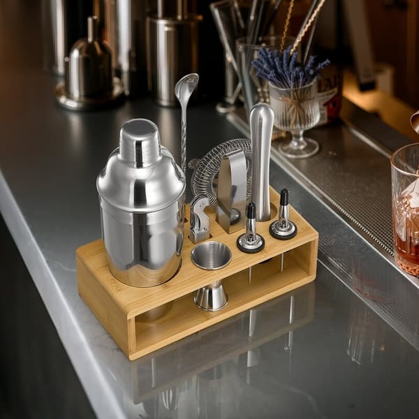 Cocktail Shaker Sæt, 10 Dele Bartender Kit, Rustfrit Stål, Sølvfarvet Barværktøj
