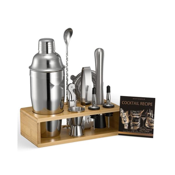 Cocktail Shaker Sæt, 10 Dele Bartender Kit, Rustfrit Stål, Sølvfarvet Barværktøj