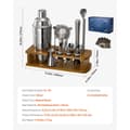 Miniatyrbillede 7 af 11: Cocktail Shaker Sæt, 18 Dele Bartender Kit, Rustfrit Stål Barværktøj, Sølvfarvet