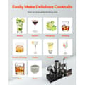 Miniatyrbillede 4 af 11: Cocktail Shaker Sæt, 13 Dele Bartender Kit, Rustfrit Stål Barværktøj, Gunmetal Farve