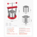 Miniatyrbillede 7 af 11: Frugtvinpresse, Manuel Presse til Vinfremstilling, 0,44 gal/1,65 l, Rustfrit Stål