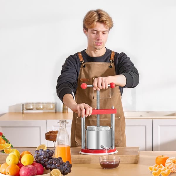 Frugtvinpresse, Manuel Presse til Vinfremstilling, 0,44 gal/1,65 l, Rustfrit Stål