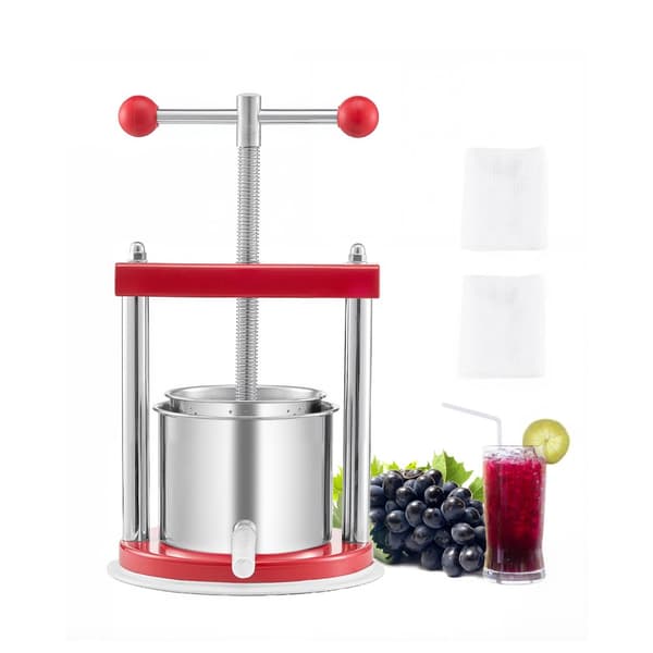 Frugtvinpresse, Manuel Presse til Vinfremstilling, 0,44 gal/1,65 l, Rustfrit Stål