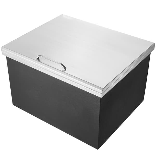 28x16x17 Alaslaskettava Jääkaappi, Ruostumatonta Terästä, Kansi, Tilava, Kestävä