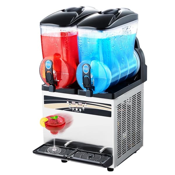 Slushmaskine Kommerciel, 15Lx2 Tank, Margarita Smoothie Frosne Drikkemaskine