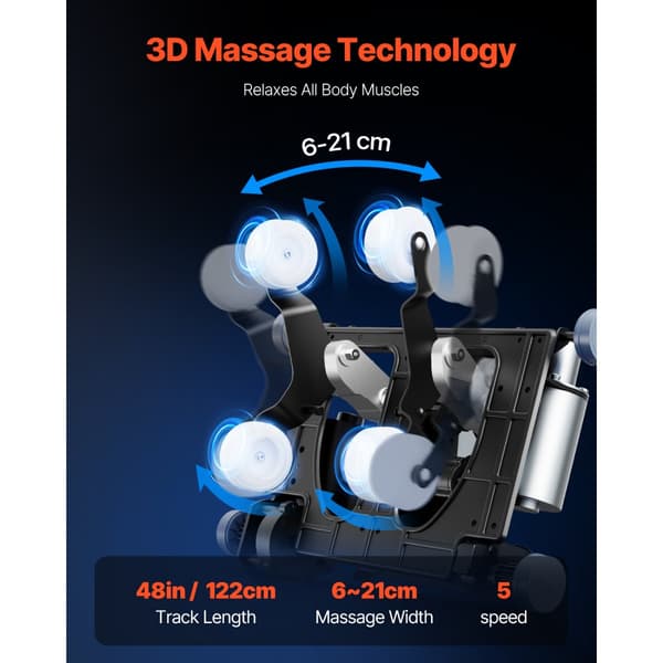 Massagestol til hele kroppen, Tyngdekraftsfri Lænestol, SL-Track system, 36 luftposer, optimal komfort