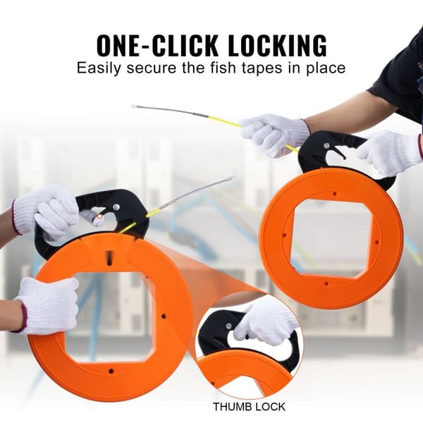 Fiskebåndstråd, Kabellineaftrækker 100 fod, 1/6 Tommer Glasfiber, Høj Kvalitet Plastikkasse