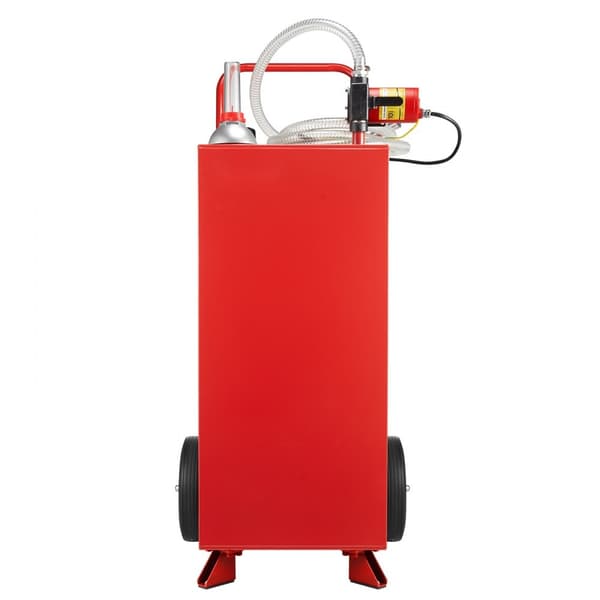 30 gallon benzin- og dieseltank, manuel pumpe, rød farve, stor kapacitet, holdbar konstruktion